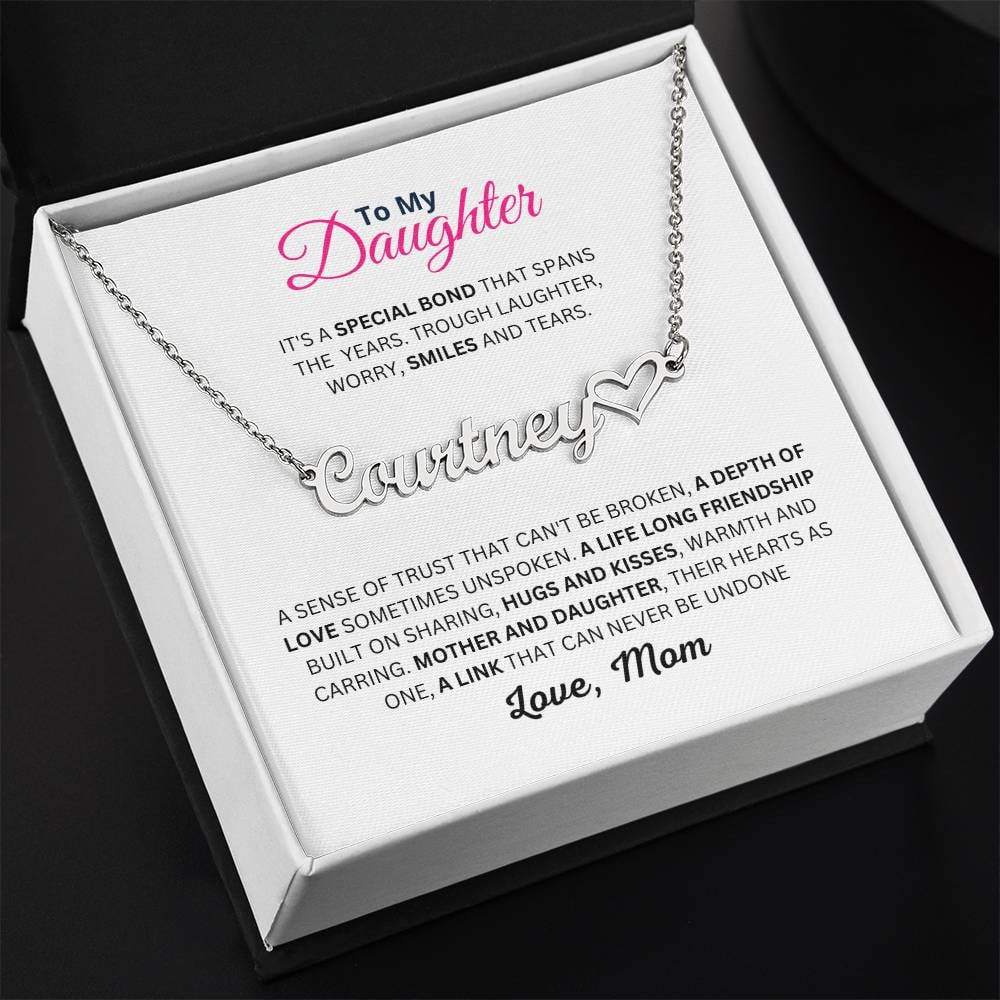 Mum/ Mom to Daughter Custom Name Necklace, Personalised Gift For Daughter, Christmas and Birthday Gift For Daughter