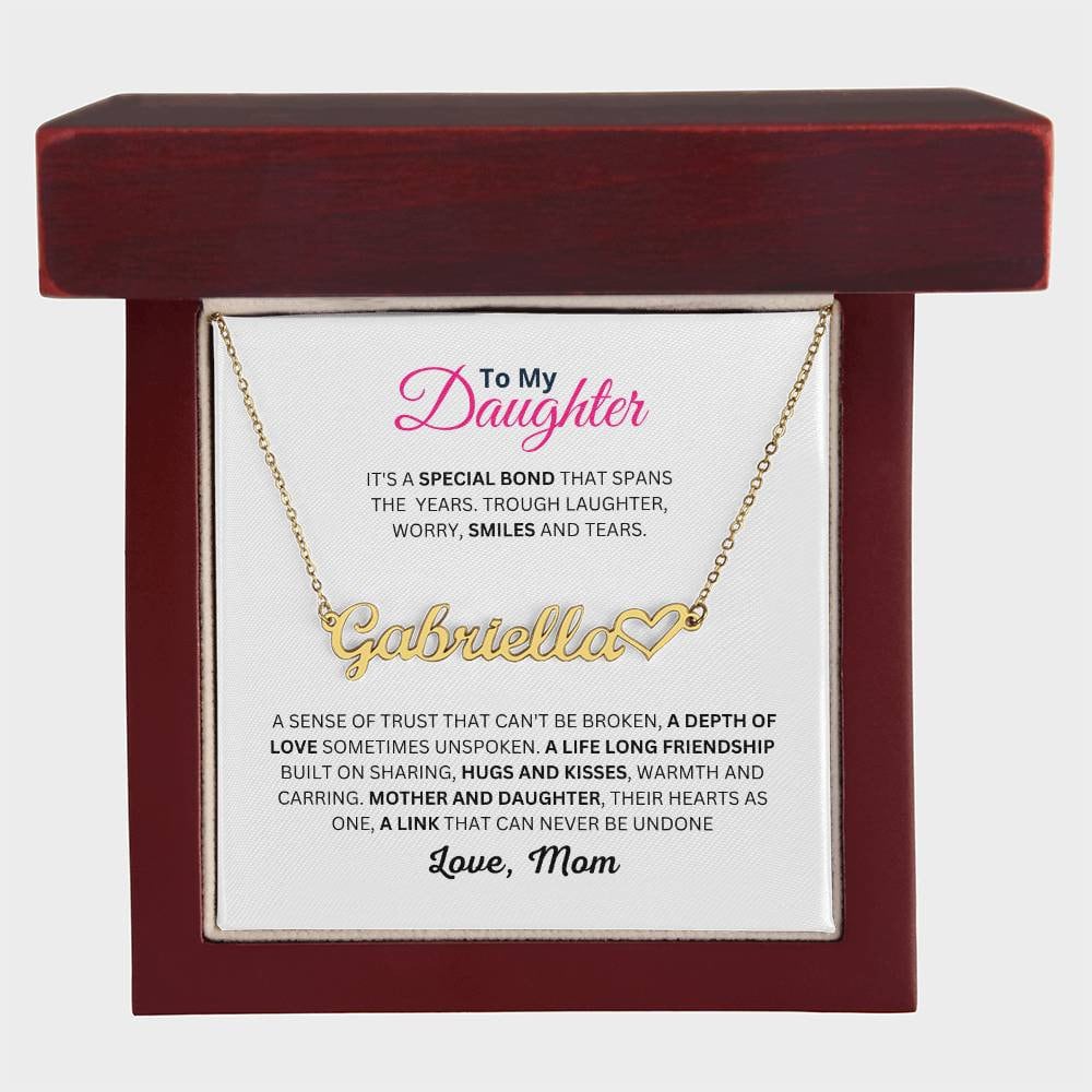 Mum/ Mom to Daughter Custom Name Necklace, Personalised Gift For Daughter, Christmas and Birthday Gift For Daughter