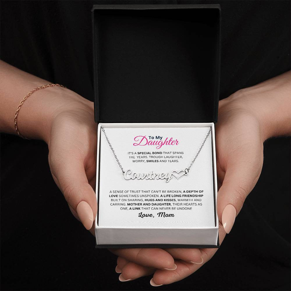 Mum/ Mom to Daughter Custom Name Necklace, Personalised Gift For Daughter, Christmas and Birthday Gift For Daughter