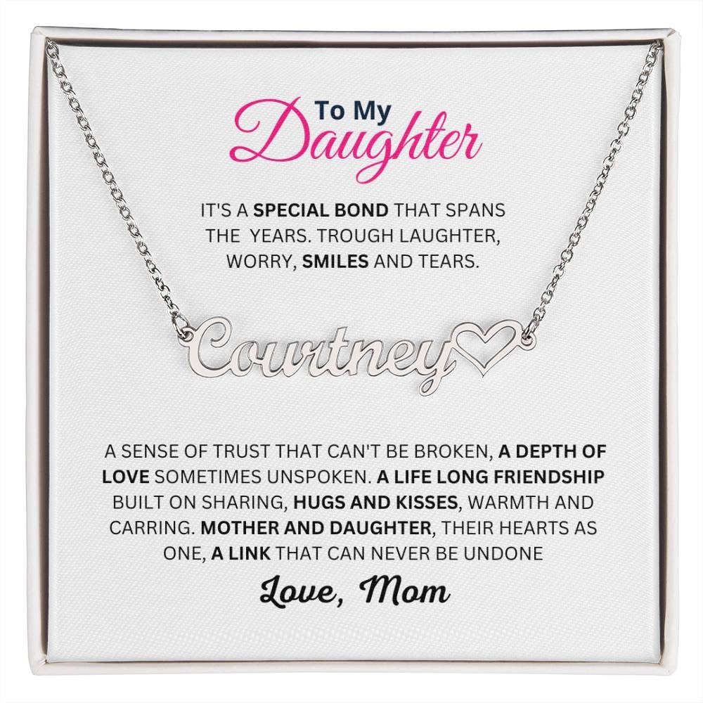 Mum/ Mom to Daughter Custom Name Necklace, Personalised Gift For Daughter, Christmas and Birthday Gift For Daughter