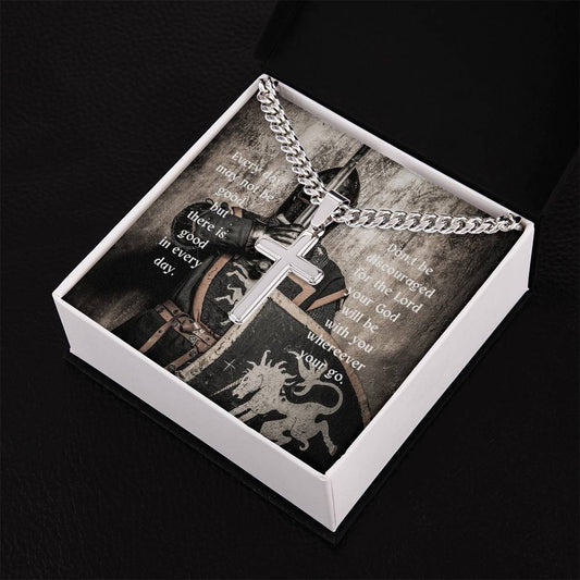 Gift For Him, Cross Necklace For Men, Men's Engraved Necklace, Religious Gift For Men
