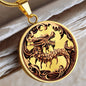 Year of Wood Dragon Lunar New Year, Dragon Necklace, Chinese Zodiac Gift, Dragon Pendant, Wood Dragon Graphic Design