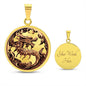 Year of Wood Dragon Lunar New Year, Dragon Necklace, Chinese Zodiac Gift, Dragon Pendant, Wood Dragon Graphic Design
