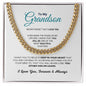 To My Grandson Cuban Chain Necklace, Christmas and Birthday Gift For Grandson - Zensassy
