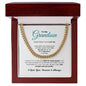 To My Grandson Cuban Chain Necklace, Christmas and Birthday Gift For Grandson - Zensassy