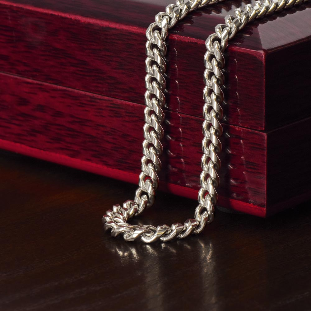To My Husband, Cuban Link Chain Christmas, Birthday and Anniversary Gift for Men - Zensassy