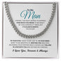 To My Man Cuban Link Chain Necklace, Birthday, Christmas and Anniversary Gift For Men - Zensassy