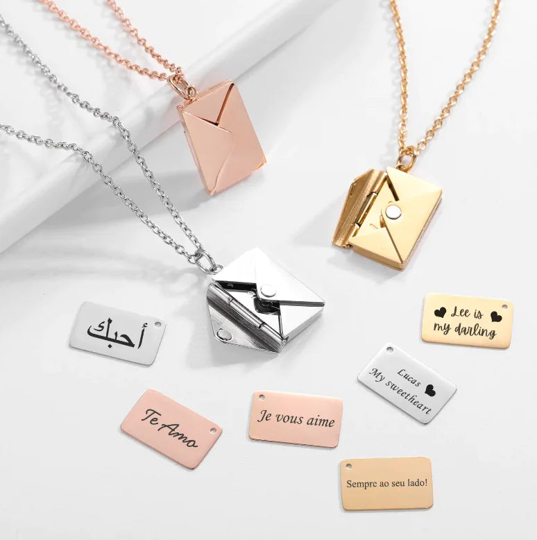Envelope Memory Necklace, Women's Jewelry