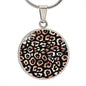 Leopard Print Pendant, Leopard Pattern Circle, Summer Necklace - Zensassy
