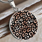 Leopard Print Pendant, Leopard Pattern Circle, Summer Necklace - Zensassy