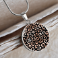 Leopard Print Pendant, Leopard Pattern Circle, Summer Necklace - Zensassy