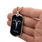 Aries Zodiac Sign Dog Tag Necklace With Military Chain, Birthday Gift For Him - Zensassy
