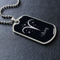 Aries Zodiac Sign Dog Tag Necklace With Military Chain, Birthday Gift For Him - Zensassy