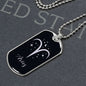 Aries Zodiac Sign Dog Tag Necklace With Military Chain, Birthday Gift For Him - Zensassy