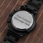 Customizable Engraved Black Chronograph Watch - Zensassy