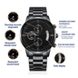Customizable Engraved Black Chronograph Watch - Zensassy