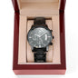 Customizable Engraved Black Chronograph Watch - Zensassy