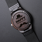 Father's Day Gift Watch, Genuine Leather Strap Engraved Wooden Watch, Gift For Dad - Zensassy