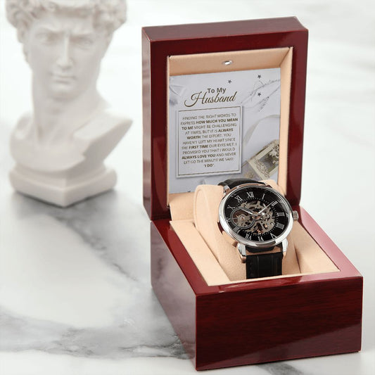 To My Husband Men's Openwork Watch, Christmas, Anniversary and Birthday Gift For Husband - Zensassy