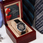 Men`s Openwork Watch, Valentines Message Card , Gift for Him, Boyfriend, Husband and Partner - Zensassy
