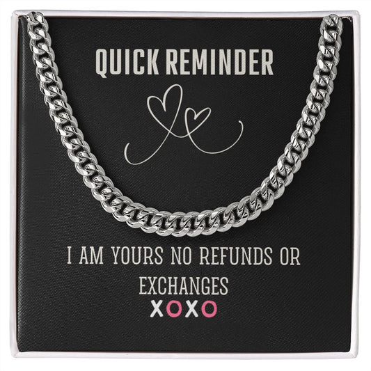 Men's Anniversary and Birthday Gift, Gold Finished Stainless Steel Cuban Link Chain Necklace, Gift For Him - Zensassy