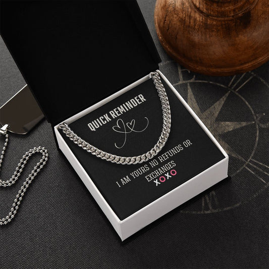 Men's Anniversary and Birthday Gift, Gold Finished Stainless Steel Cuban Link Chain Necklace, Gift For Him - Zensassy