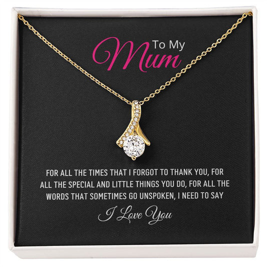 Mothers Christmas and Birthday Gift, Gold Plated Cubic Zirconia Pendant Necklace, Mother's Day Present And Gift Idea, Gift For Mum - Zensassy