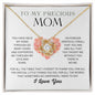 To My Precious Mom, Mothers Day Gift, Gold Finish Love Knot Pendant Necklace, Birthday and Christmas Gift For Mother - Zensassy