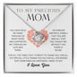 To My Precious Mom, Mothers Day Gift, Gold Finish Love Knot Pendant Necklace, Birthday and Christmas Gift For Mother - Zensassy