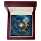 Women's Birthday Gift, Pisces Zodiac Sign, Gold Plated Cubic Zirconia Pendant Necklace