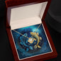 Women's Birthday Gift, Pisces Zodiac Sign, Gold Plated Cubic Zirconia Pendant Necklace