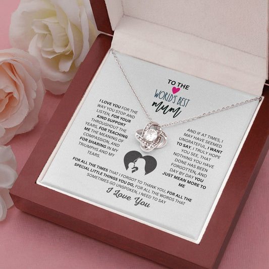 Word's Best Mum, Gold Finish Necklace, Christmas and Birthday Gift, Mum Necklace - Zensassy