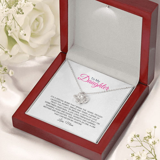Mum to Daughter Love Knot Necklace, Birthday, Christmas Gift For Daughter - Zensassy