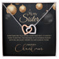 Interlocking Hearts 14K Gold Finish Necklace, Christmas Gift For Sister, Women Necklace - Zensassy