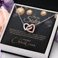 Interlocking Hearts 14K Gold Finish Necklace, Christmas Gift For Sister, Women Necklace - Zensassy
