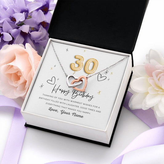 Age Personilased Birthday Message Card Necklace For Women, Gold Finished Birthday Necklace For Her - Zensassy