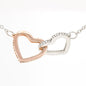 To My Wife Message Card Jewerly Gift, Gold Plated Interlocking Hearts Pendant Necklace For Wife, Gift For Her - Zensassy