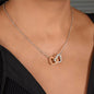 To My Wife Message Card Jewerly Gift, Gold Plated Interlocking Hearts Pendant Necklace For Wife, Gift For Her - Zensassy