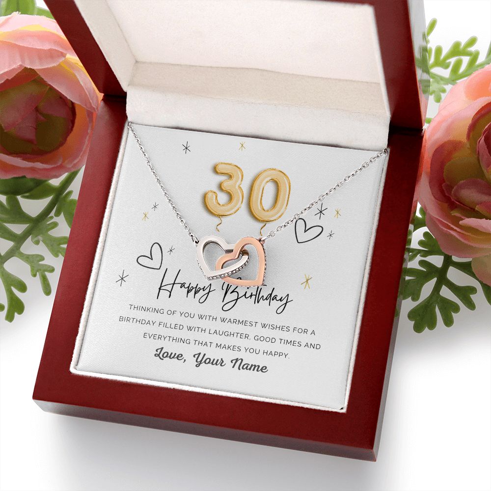 Age Personilased Birthday Message Card Necklace For Women, Gold Finished Birthday Necklace For Her - Zensassy