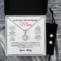 To My Lovely Mum/Mom Fully Personalised Message Card White Gold Plated Pendant Necklace, Birthday, Christmas and Mothers Day Gift For Mother - Zensassy