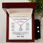 To My Lovely Mum/Mom Fully Personalised Message Card White Gold Plated Pendant Necklace, Birthday, Christmas and Mothers Day Gift For Mother - Zensassy