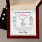To My Lovely Mum/Mom Fully Personalised Message Card White Gold Plated Pendant Necklace, Birthday, Christmas and Mothers Day Gift For Mother - Zensassy