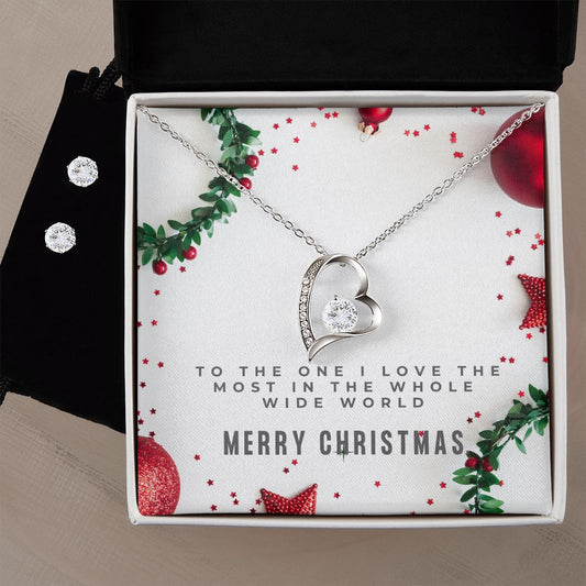 Gift for Daughter, Mom, Wife, Girlfriend and Partner, 14K White Gold Finish, Necklace And Earring Set - Zensassy