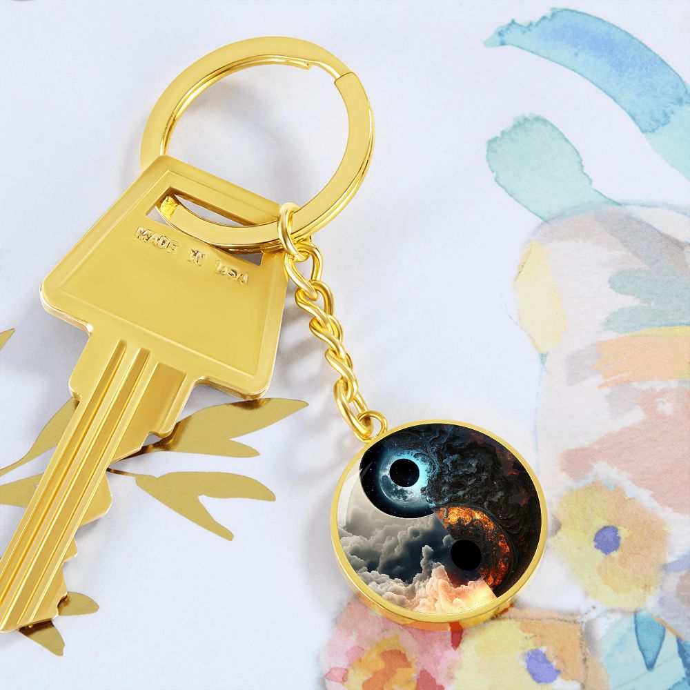 Yin Yang Water Key Ring, Spiritual Gift For Women and Men