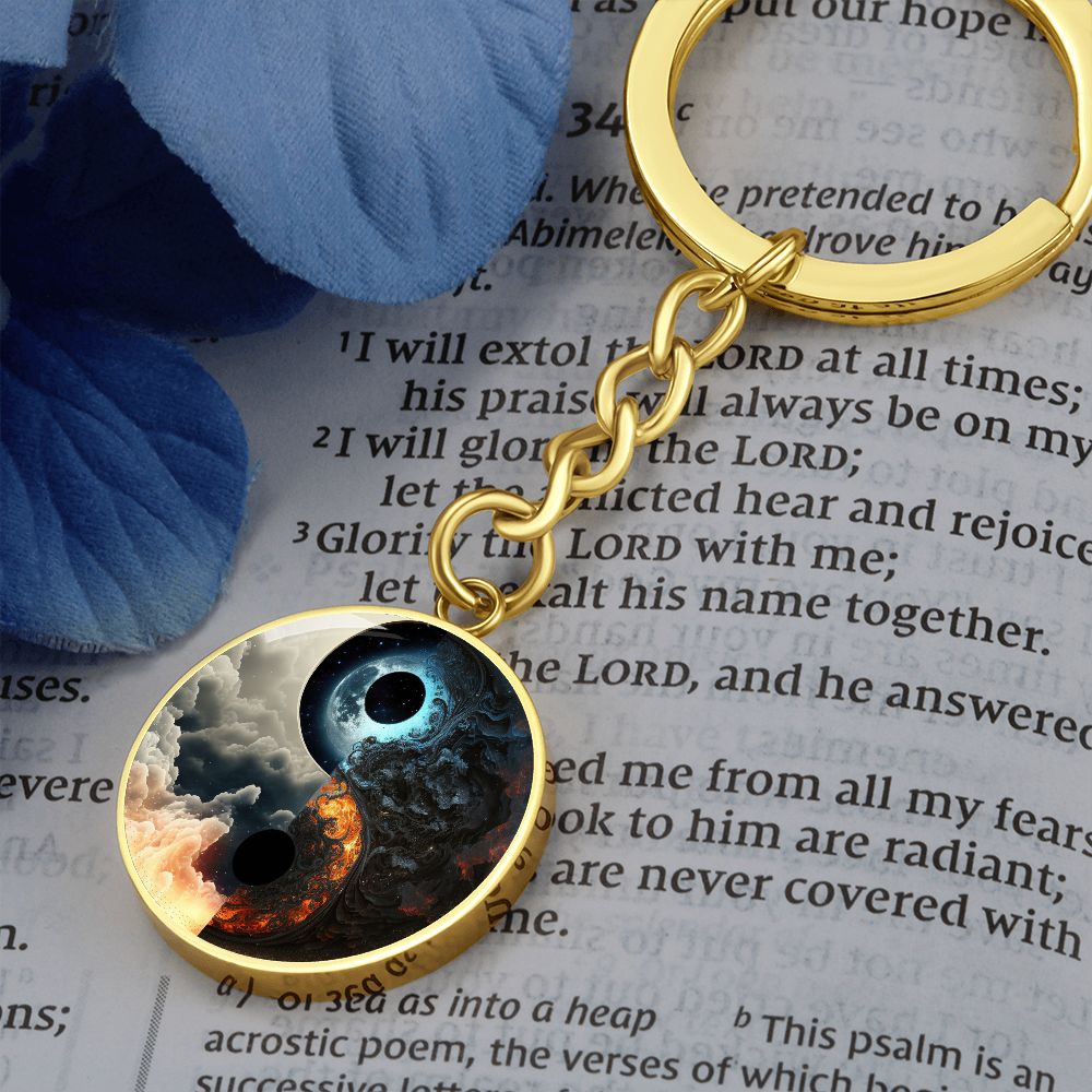 Yin Yang Water Key Ring, Spiritual Gift For Women and Men