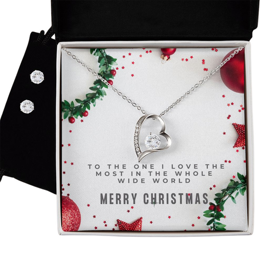 Gift for Daughter, Mom, Wife, Girlfriend and Partner, 14K White Gold Finish, Necklace And Earring Set - Zensassy