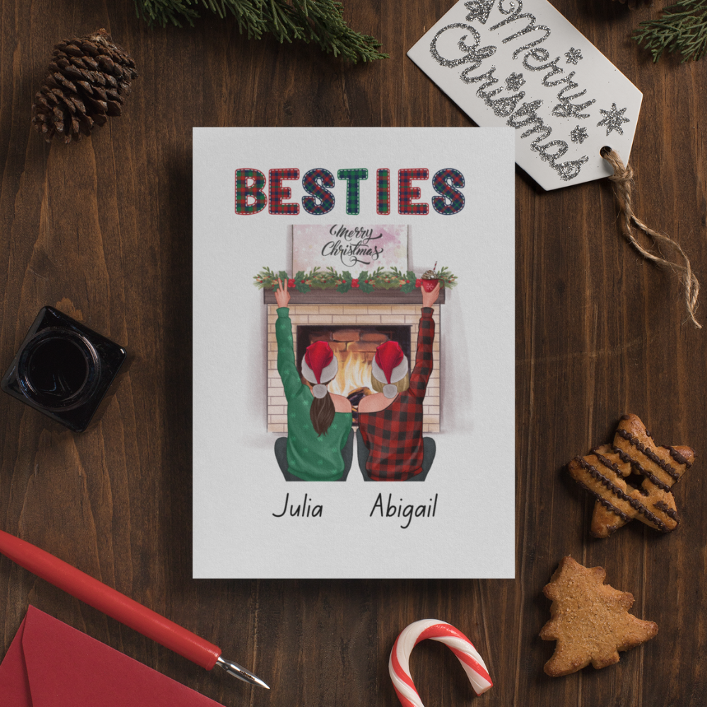 Best Friend Card Christmas Card For Besties Christmas Card For Best Friend