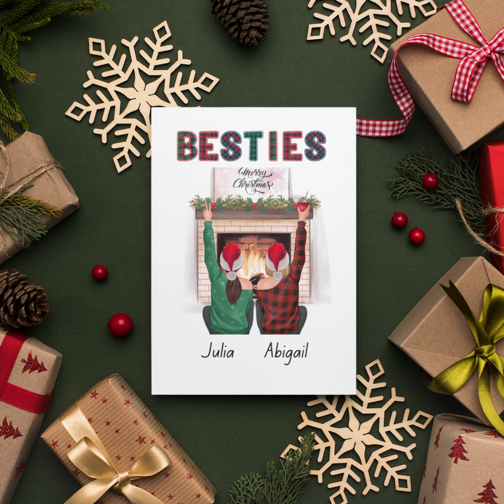 Best Friend Card Christmas Card For Besties Christmas Card For Best Friend