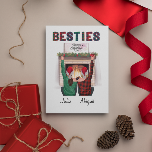 Best Friend Card Christmas Card For Besties Christmas Card For Best Friend