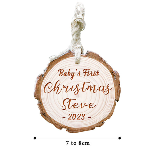 Custom Name Christmas Tree Decor, Personalised Ornament, Baby's First Christmas